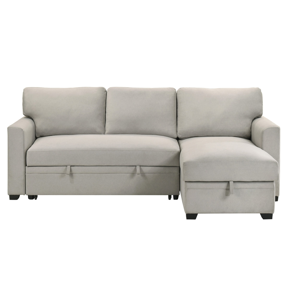 Sofa Sectionnel 2-Pièces avec Lit Escamotable et Chaise Réversible de Rangement | Beige | SSEB37099