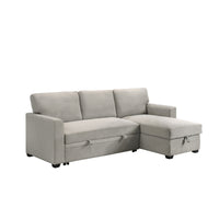Hadin | Sofa Sectionnel 2-Pièces avec Lit Escamotable | Chaise Réversible de Rangement | Gris | Gris foncé | Beige | SSYG43099