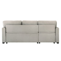Hadin | Sofa Sectionnel 2-Pièces avec Lit Escamotable | Chaise Réversible de Rangement | Gris | Gris foncé | Beige | SSYG43099