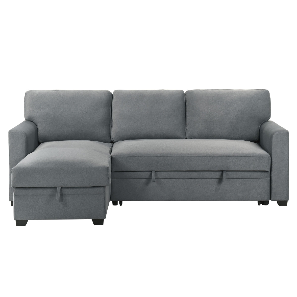 Sofa Sectionnel 2-Pièces avec Lit Escamotable et Chaise Réversible de Rangement | Gris | SSYG37099