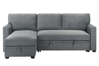 Hadin | Sofa Sectionnel 2-Pièces avec Lit Escamotable | Chaise Réversible de Rangement | Gris | Gris foncé | Beige | SSYG43099