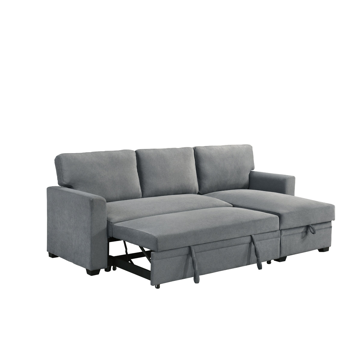 Sofa Sectionnel 2-Pièces avec Lit Escamotable et Chaise Réversible de Rangement | Gris | SSYG37099