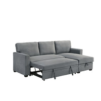 Hadin | Sofa Sectionnel 2-Pièces avec Lit Escamotable | Chaise Réversible de Rangement | Gris | Gris foncé | Beige | SSYG43099