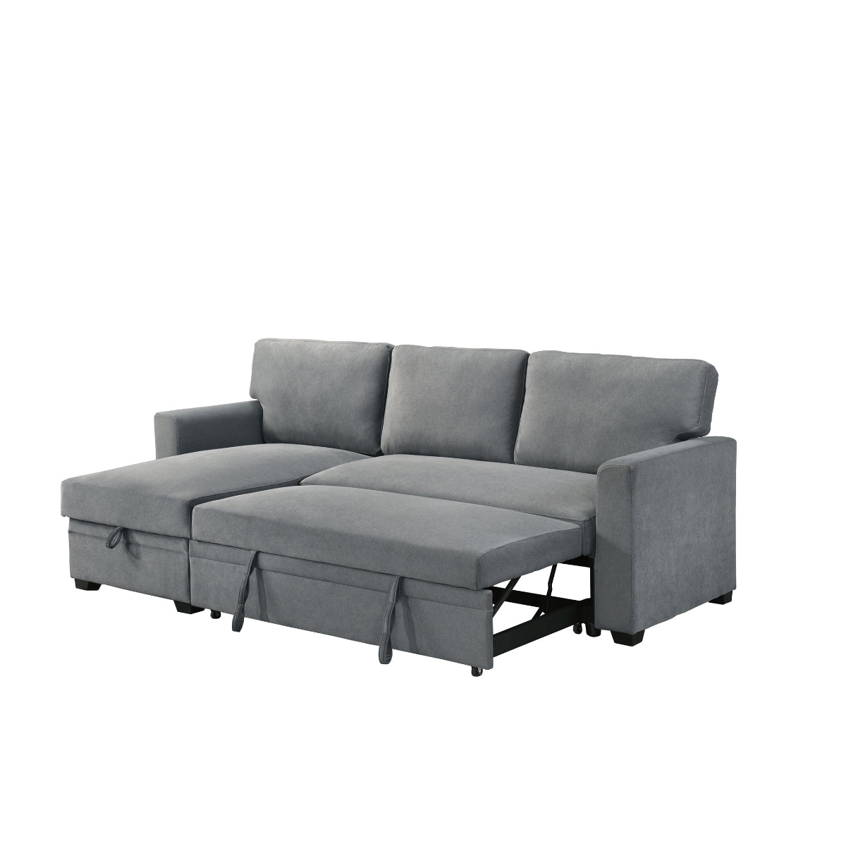 Sofa Sectionnel 2-Pièces avec Lit Escamotable et Chaise Réversible de Rangement | Gris | SSYG37099