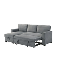 Hadin | Sofa Sectionnel 2-Pièces avec Lit Escamotable | Chaise Réversible de Rangement | Gris | Gris foncé | Beige | SSYG43099