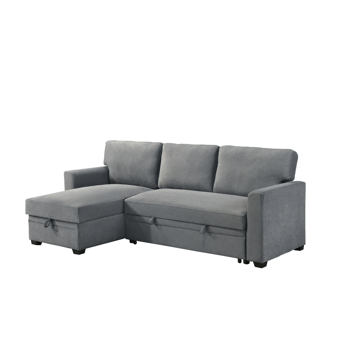 Sofa Sectionnel 2-Pièces avec Lit Escamotable et Chaise Réversible de Rangement | Gris | SSYG37099