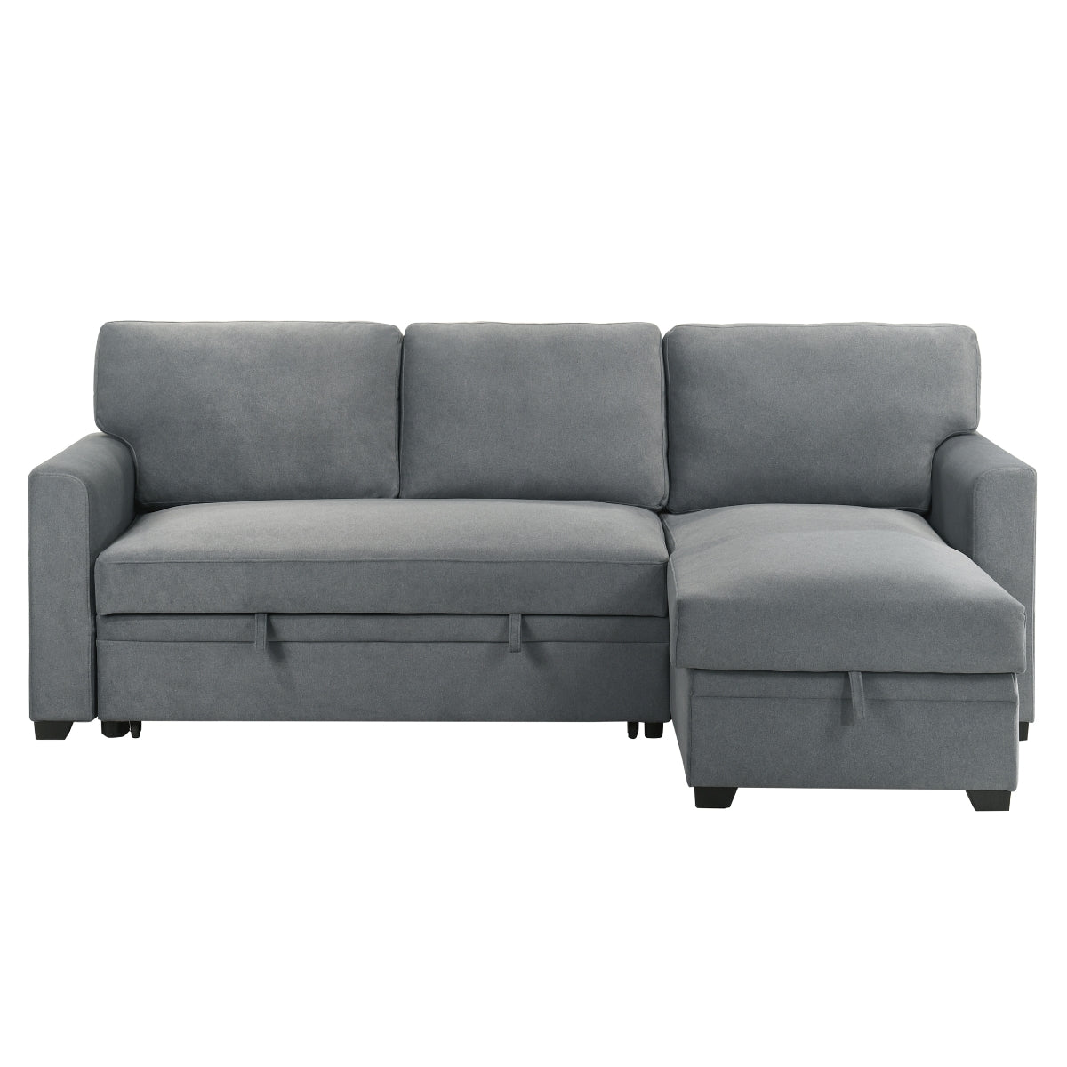 Sofa Sectionnel 2-Pièces avec Lit Escamotable et Chaise Réversible de Rangement | Gris | SSYG37099