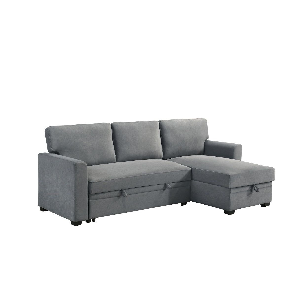 Sofa Sectionnel 2-Pièces avec Lit Escamotable et Chaise Réversible de Rangement | Gris | SSYG37099