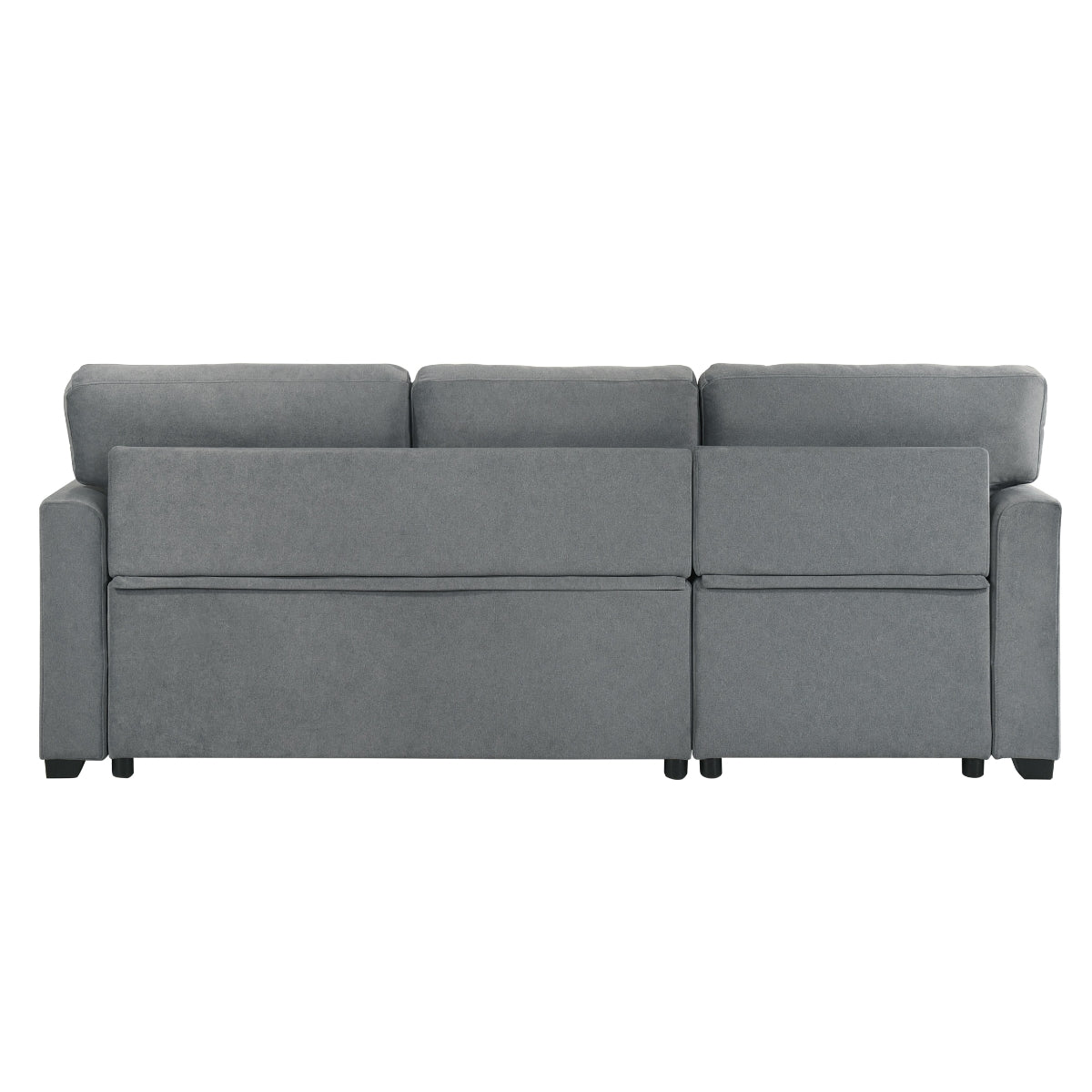 Sofa Sectionnel 2-Pièces avec Lit Escamotable et Chaise Réversible de Rangement | Gris | SSYG37099