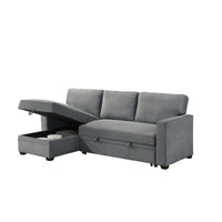Hadin | Sofa Sectionnel 2-Pièces avec Lit Escamotable | Chaise Réversible de Rangement | Gris | Gris foncé | Beige | SSYG43099