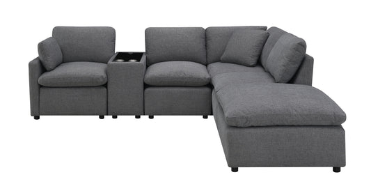 Sectionnel Modulaire / 6 morceaux / Gris Foncé / MA99076