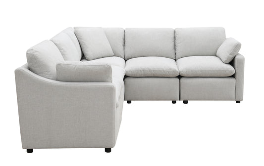 Sectionnel Modulaire / 5 morceaux / Gris Pâle / MA99076