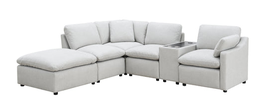 Sectionnel Modulaire / 6 morceaux / Gris Pâle / MA99076