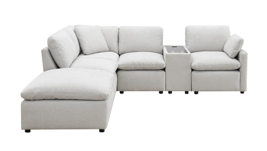 Sectionnel Modulaire / 6 morceaux / Gris Pâle / MA99076