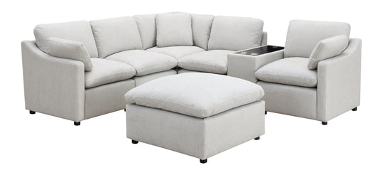 Sectionnel Modulaire / 7 morceaux / Gris Pâle / MA99076