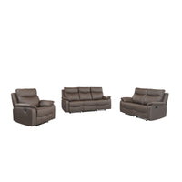 Wembley | Causeuse Inclinable Manuelle en Cuir Véritable | Brun | 10299