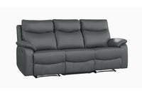 Wembley | Sofa Inclinable Manuel en Cuir Véritable | Gris Foncé | 10299
