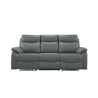 Wembley | Sofa Inclinable Manuel en Cuir Véritable | Gris Foncé | 10299