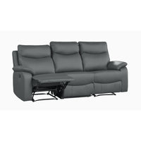 Wembley | Sofa Inclinable Manuel en Cuir Véritable | Gris Foncé | 10299