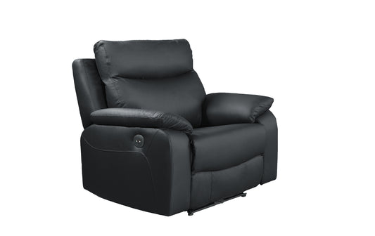 Chaise Inclinable Électrique Wembley en Cuir Véritable | Noir | 10299