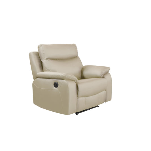 Chaise Inclinable Électrique Wembley en Cuir Véritable | Beige | 10299