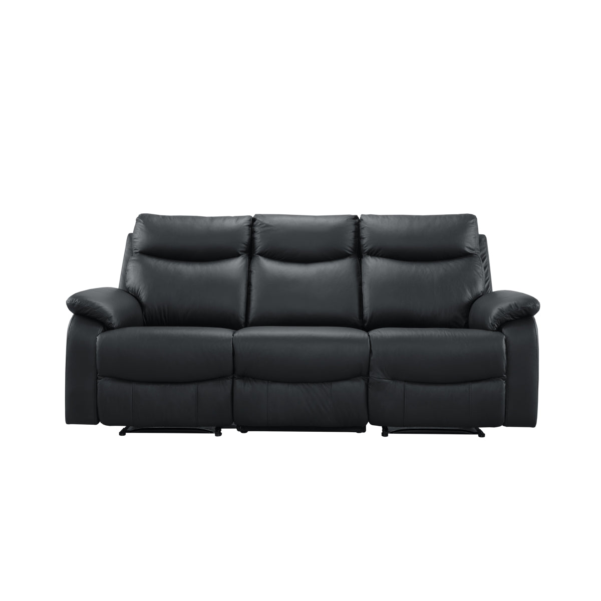 Sofa Inclinable Électrique Wembley en Cuir Véritable | Noir | 10299