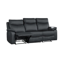 Wembley | Sofa Inclinable Électrique en Cuir Véritable | Noir | 10299