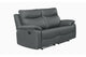 Wembley | Causeuse Inclinable Manuelle en Cuir Véritable | Gris Foncé | 10299