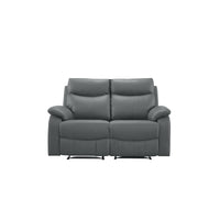 Wembley | Causeuse Inclinable Manuelle en Cuir Véritable | Gris Foncé | 10299