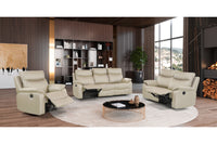 Wembley | Ensemble de Sofa Inclinable Électrique en Cuir Véritable | Beige | 10299