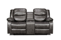 Causeuse Manuelle Inclinable avec Console Centrale | Gris | 2-YRG49899