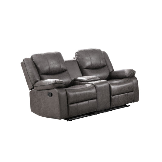 Causeuse Manuelle Inclinable avec Console Centrale | Gris | 2-YRG49899