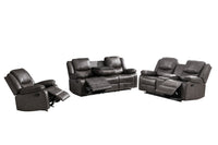 Causeuse Manuelle Inclinable avec Console Centrale | Gris | 2-YRG49899