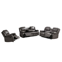 Sofa Manuel Inclinable avec Table Escamotable | Gris | 3-YRG49899