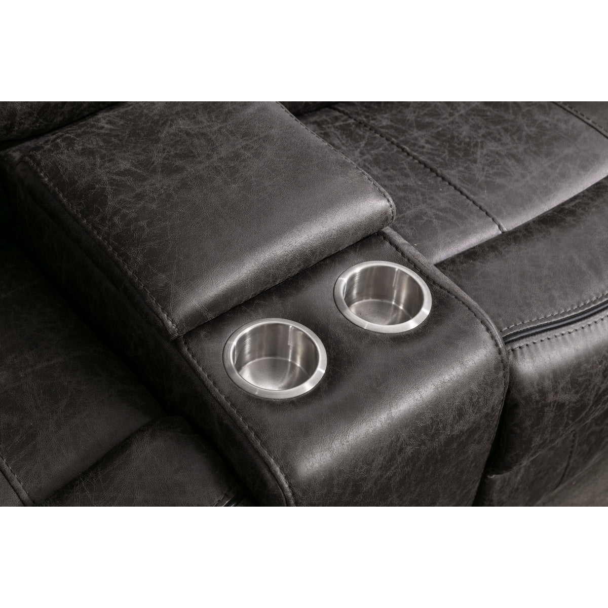 Sofa Sectionnel Inclinable 3-Pièces avec Console Côté Gauche | Gris | SSYRG94899