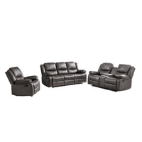 Sofa Manuel Inclinable avec Table Escamotable | Gris | 3-YRG49899