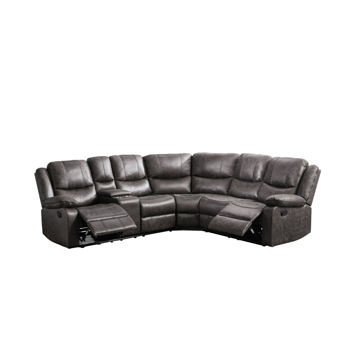 Sofa Sectionnel Inclinable 3-Pièces avec Console Côté Gauche | Gris | SSYRG94899