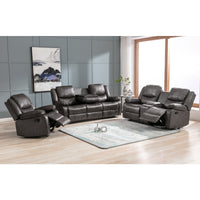 Sofa Manuel Inclinable avec Table Escamotable | Gris | 3-YRG49899