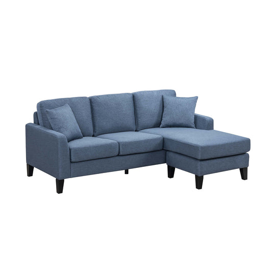 Sofa Sectionnel  avec Chaise Longue Réversible et 2 Coussins | Bleu | CS3-ULB21999