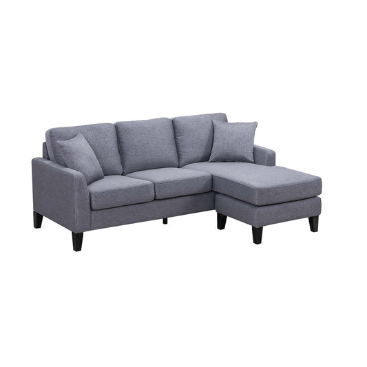 Sofa Sectionnel  avec Chaise Longue Réversible et 2 Coussins | Gris | CS3-YGL21999