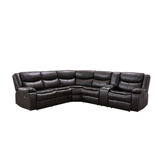 Sofa Sectionnel Modulaire 3-Pièces avec Repose-Pieds et Console Latérale Droite | Brun Cocoa | RSSWRB81999