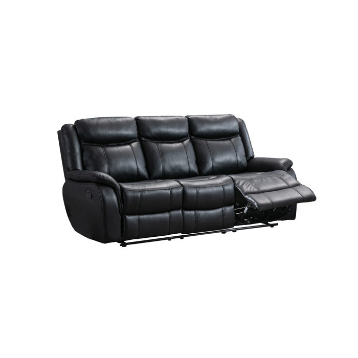 Sofa 3 places Noir Inclinable en Imitation de Cuir #99926BLK-3C