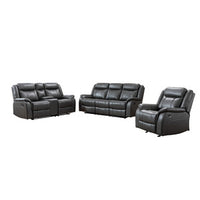 Sofa 3 places Inclinable 3 places Grise en imitation Cuir #99926G-3C