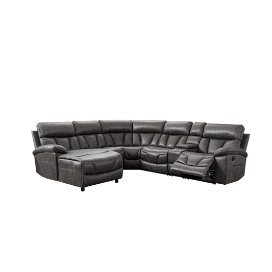Nordan | Sofa Sectionnel Modulaire | 6-Pièces | Chaise Côté Gauche Inclinable | Gris | L6SSYRG13999
