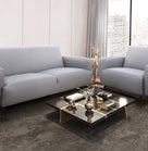 Ensemble de Sofa Bonito en Cuir Véritable | Gris | YRG45999