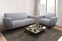 Ensemble de Sofa Bonito en Cuir Véritable | Gris | YRG45999