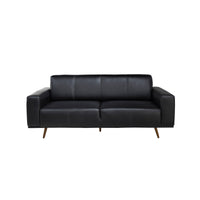 Causeuse Contemporaine Ipanema en Cuir Brésilien Authentique | Noir | 2-KBL65999