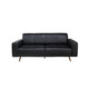 Causeuse Contemporaine Ipanema en Cuir Brésilien Authentique | Noir | 2-KBL65999