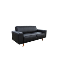 Causeuse Contemporaine Ipanema en Cuir Brésilien Authentique | Noir | 2-KBL65999