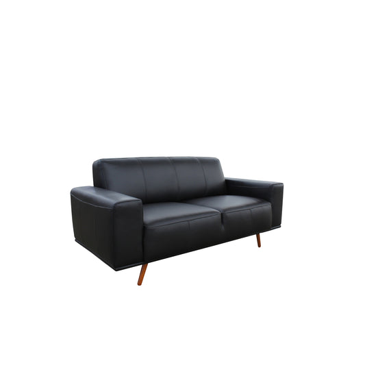Causeuse Contemporaine Ipanema en Cuir Brésilien Authentique | Noir | 2-KBL65999
